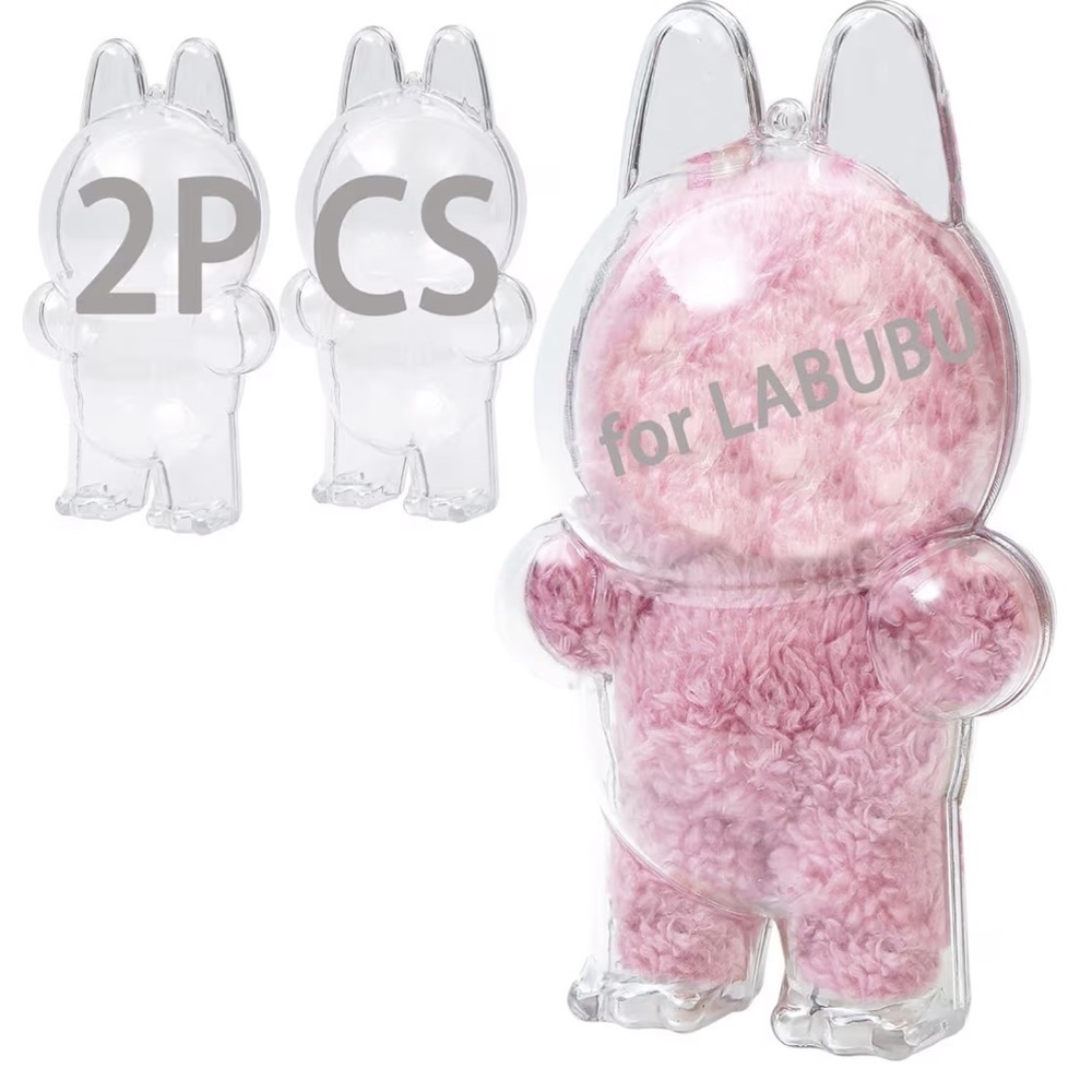 Labubu Clear Figure Display Bag with Keychain